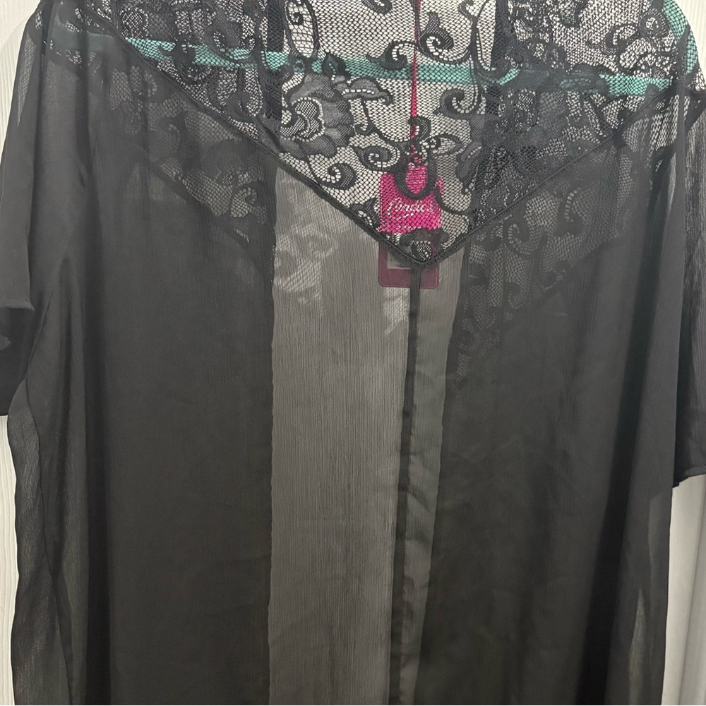 Candie's Sheer Black Lace Cover-Up